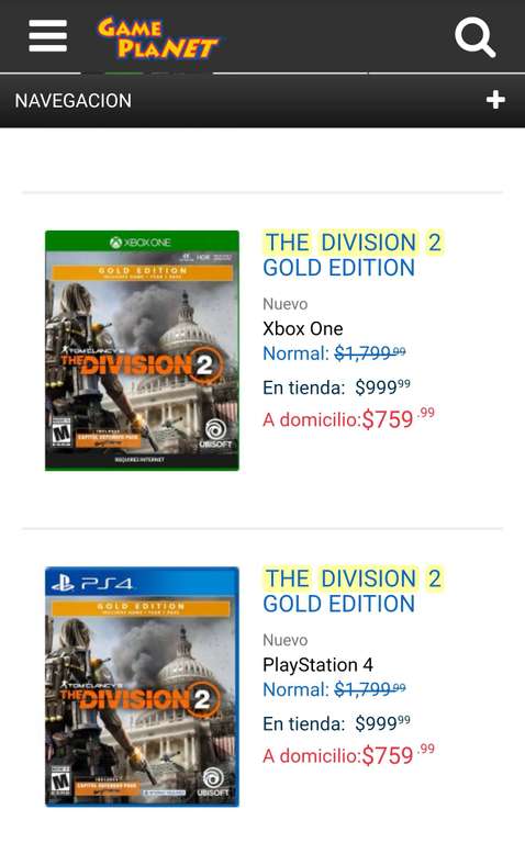 Game Planet The division 2 gold edition