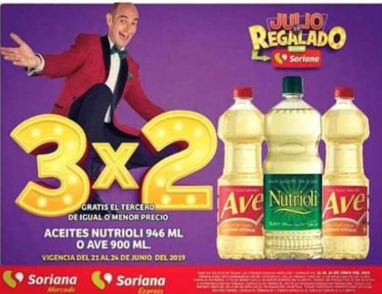 Soriana Julio Regalado: Aceite al 3 x2