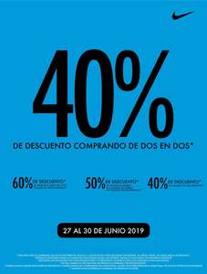 Nike factory: 40% comprando de 2 en 2 Hilvana Querétaro