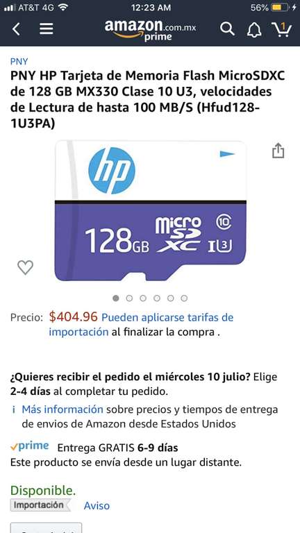 Amazon: Memoria Micro SD 128Gb HP