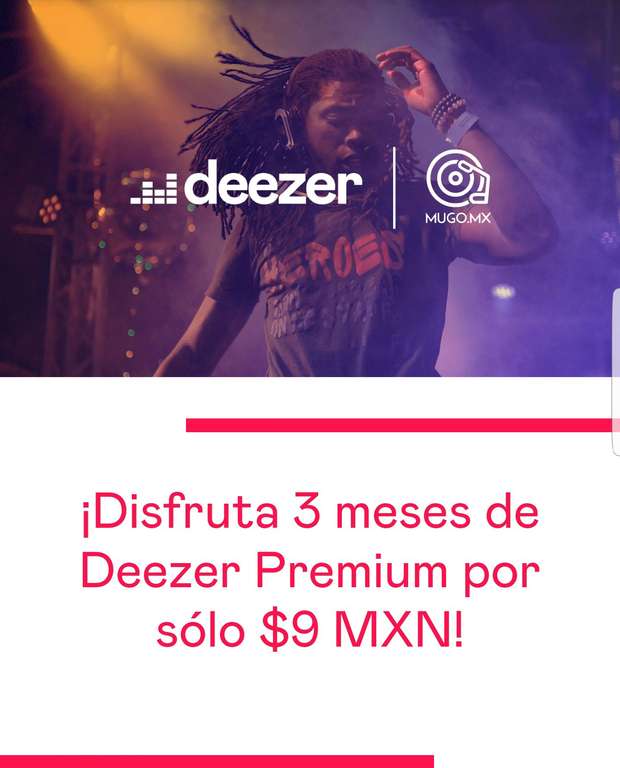 Deezer: Oferta de Mugo para tres meses de Deezer Premium por $9