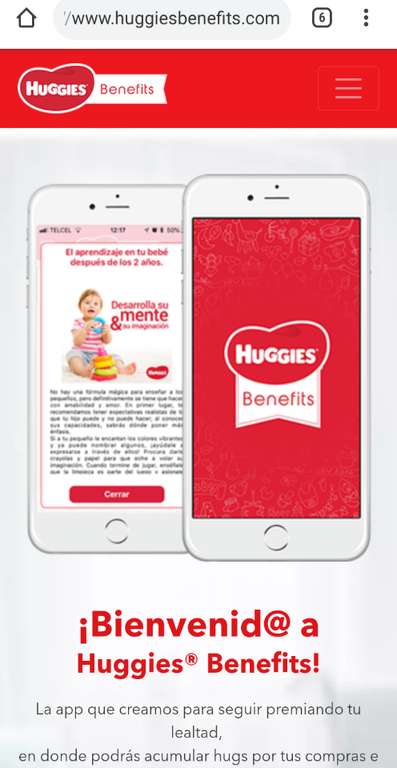 Huggies Benefits: (App para ganar productos)