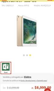 elektra iPad Pro de 9.7 pulgadas 37% de descuento