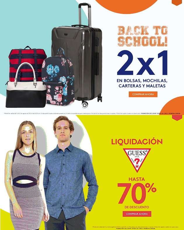 Promoda Outlet Online: 2 x 1 en bolsas, mochilas, carteras y maletas  Hasta 70% de descuento en liquidación GUESS - promodescuentos.com