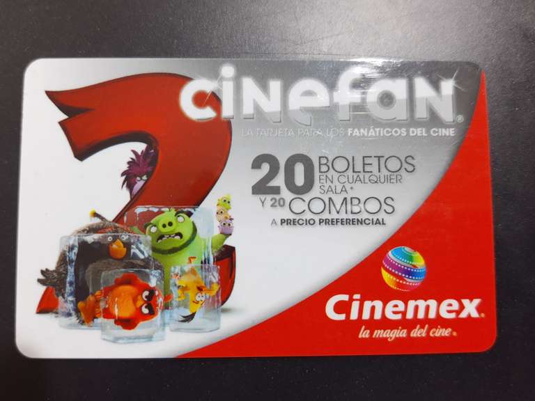 Cinemex: Tarjeta Cinefan con 20 entradas y 20 combos a precio especial