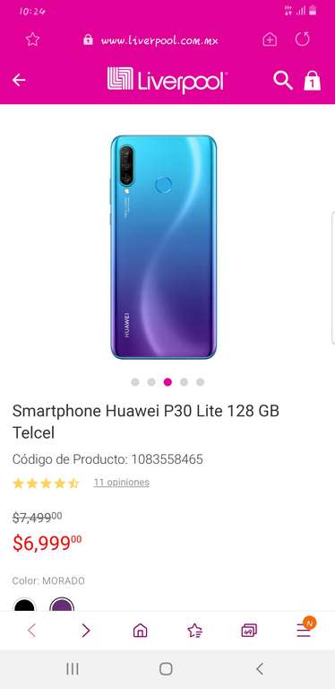 liverpool Smartphone Huawei P30 Lite 128 GB Telcel