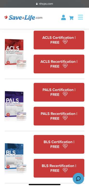 Gratis curso RCP, PALS, BLS, ACLS online con certificación