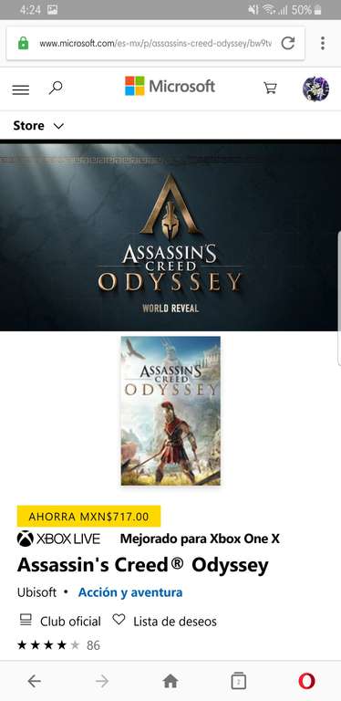 Microsoft Store: 60% descuento Assassin's Creed® Odyssey