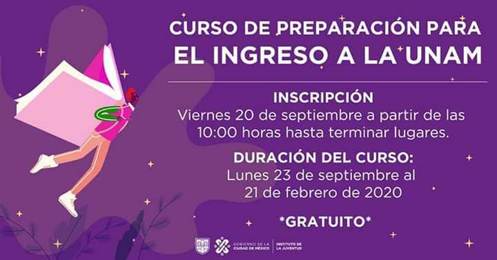 INJUVE curso gratuito de preparación para ingresar a la UNAM
