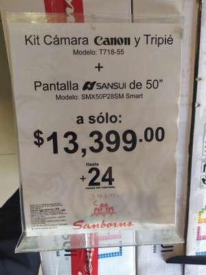 Sanborns - combo de kit canon + Smart Tv Sansui 50" Led