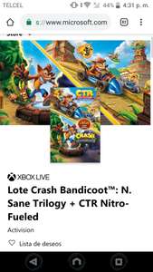 Microsoft Store: Lote Crash Bandicoot Insane Trilogy + Nitro Fueled