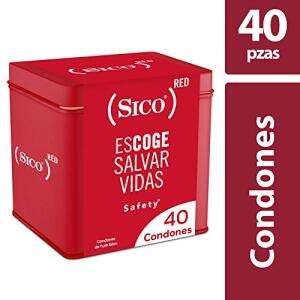 Amazon: Sico Red Safety, Caja de metal Con 40 Condones (8.72 pesos la pieza)
