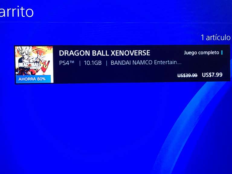 Playstation Store: Dragon Ball xenoverse Ps4