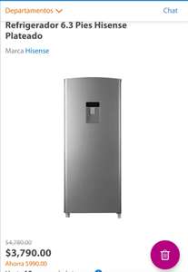 Walmart: Refrigerador Hisense 6.3 pies
