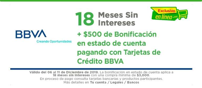 Walmart En Línea Bonificacion De 500 Con Bbva A 18 Msi Mínimo De 3000 8772