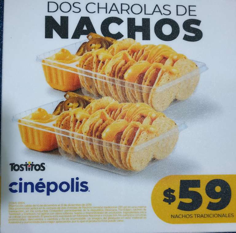 Cinepolis - 2 Charolas de Nachos