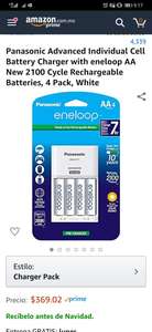 Amazon: Panasonic Advanced Individual Cell Battery Charger with eneloop AA New 2100 Cycle Rechargeable Batteries, 4 Pack, White