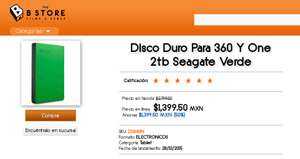 B-Store: Disco duro Seagate 2tb Edición Xbox One - RESURTIDO