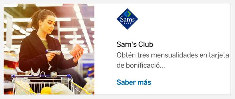 Sam's Club: 3 meses de bonificación pagando a 18 MSI (16% a 9 MSI en línea) con TDC BBVA
