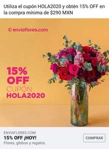 Envía Flores: 15% DE DESCUENTO EN COMPRA MÍNIMA DE 250