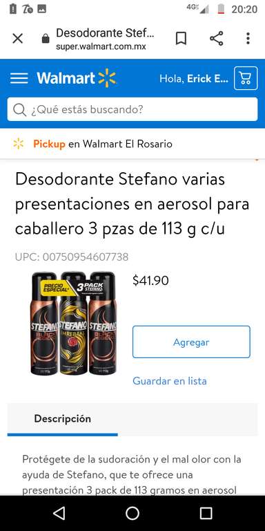 Walmart Super: 3 desodorantes Stefano por 41.90