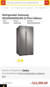Elektra: Refrigerador Samsung RS25H5A38S8/EM 25 Pies Cúbicos Silver
