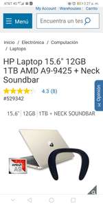 Costco: HP Laptop 15.6" 12GB 1TB AMD A9-9425 + Neck Soundbar