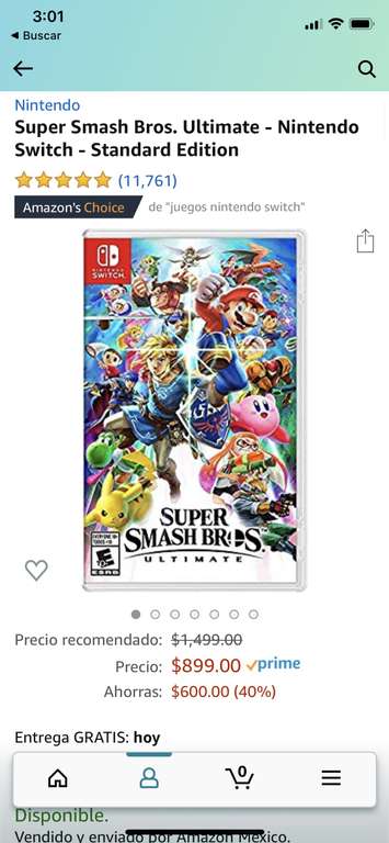 Amazon: Super Smash Bros Ultímate Nintendo Switch