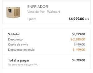 Walmart en línea: Enfriador evaporativo frikko 3800