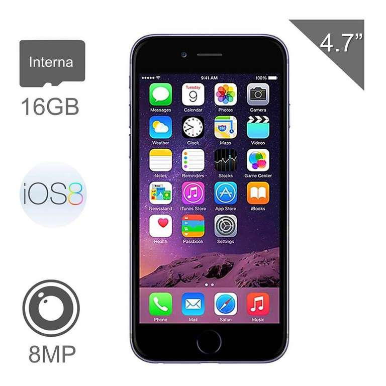 Walmart en línea: iPhone 6 16Gb Space Gray Iusacell a $7,999