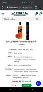 La Europea Johnnie walker black label