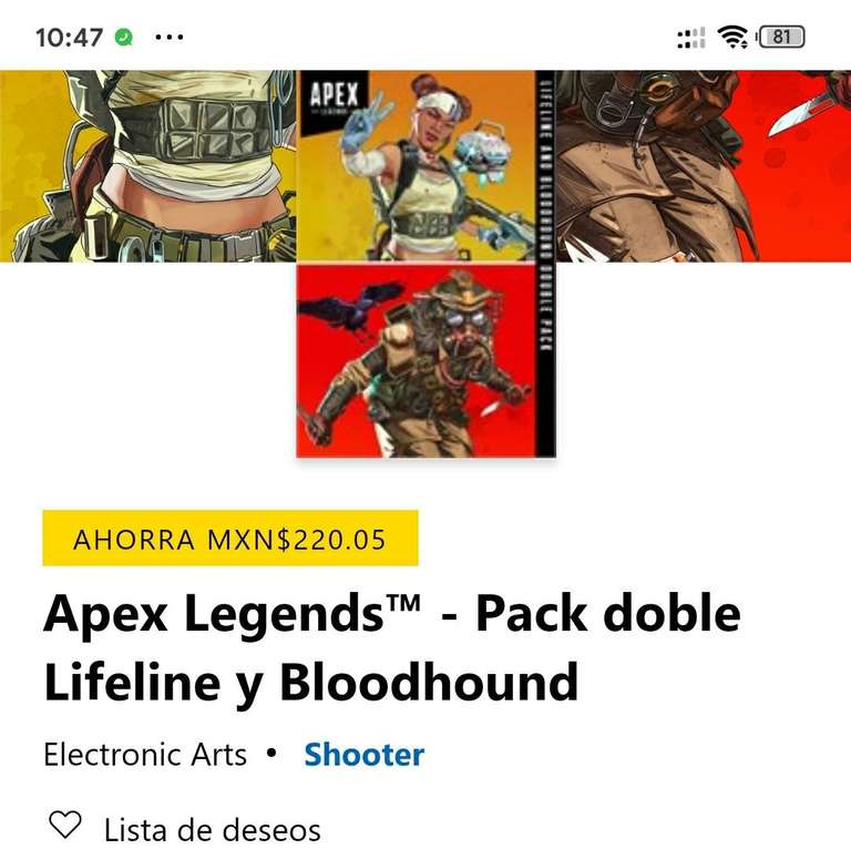 Microsoft Store: Paquete apex legends Lifeline y Bloodhound