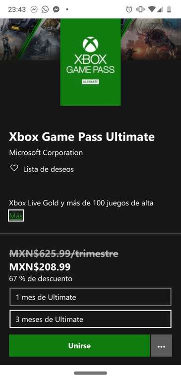 Microsoft Store: 3 Meses Xbox Game Pass Ultimate a 67% y 95% de descuento (usuarios seleccionados)