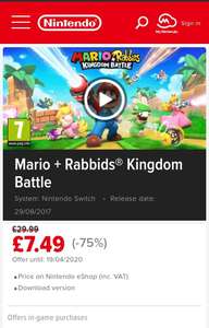 Nintendo Eshop UK: Mario + Rabbids