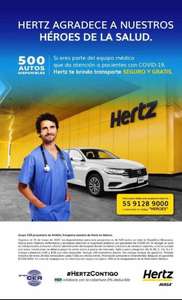 Hertz: Autos en renta gratis para personal médico y de enfermería en hospitales (Covid)