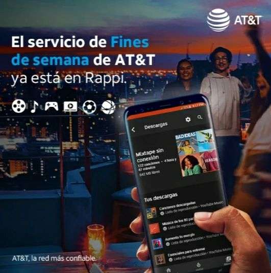 AT&T: Internet ilimitado durante 4 fines de semana (30 días, a 10.52 por dia)