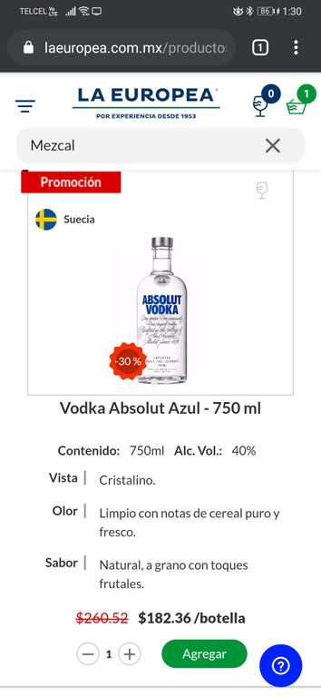 La Europea: Vodka Absolut