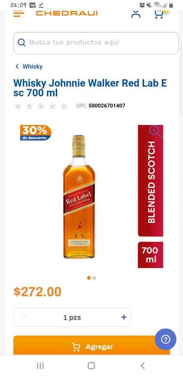 Chedraui online: red label 750ml