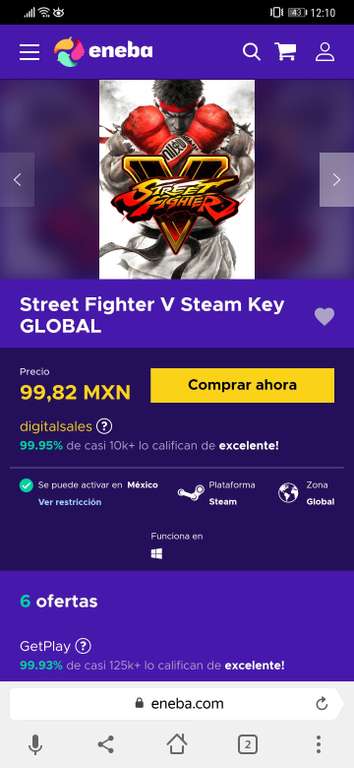 Eneba: Street Fighter V Steam Key GLOBAL