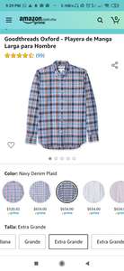Amazon: Camisa Goodthreads Oxford Amazon Talla Mediana