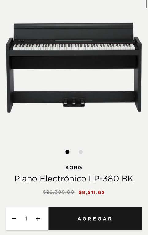 El palacio de hierro: KORG Piano Electrónico LP-380 BK(18 MSI con PayPal)