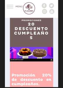 El Globo: Descuento en pastel durante el mes de tu cumpleaños