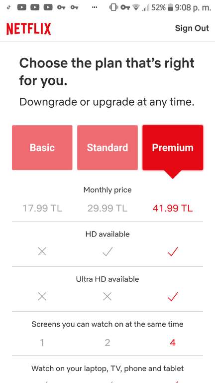 Netflix Turquia: Plan Basico desde $61
