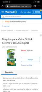Walmart online Máquina para afeitar Schick Xtreme 3 sensible 6 pzas