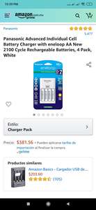 Amazon: pack de 4 baterías AA con cargador