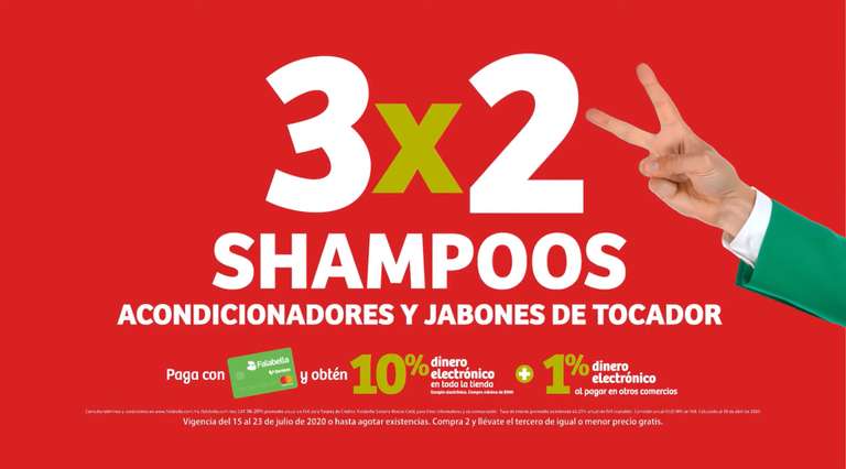Julio Regalado 2020 en Soriana: 3x2 en TODOS los Shampoos, Acondicionador y Jabones de Tocador