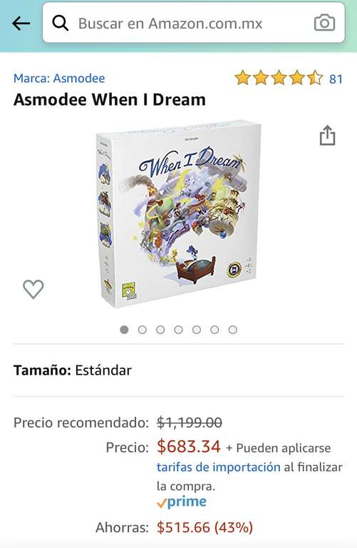 Amazon: Juego de mesa WHEN I DREAM