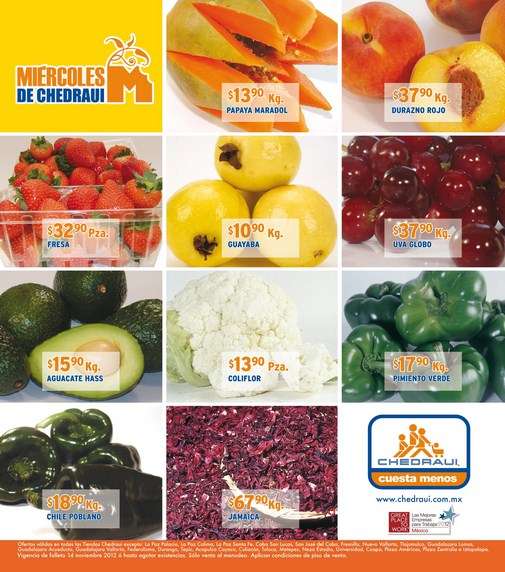 Miércoles de frutas y verduras Chedraui: tomate $4.90, pepino $7.90 y más