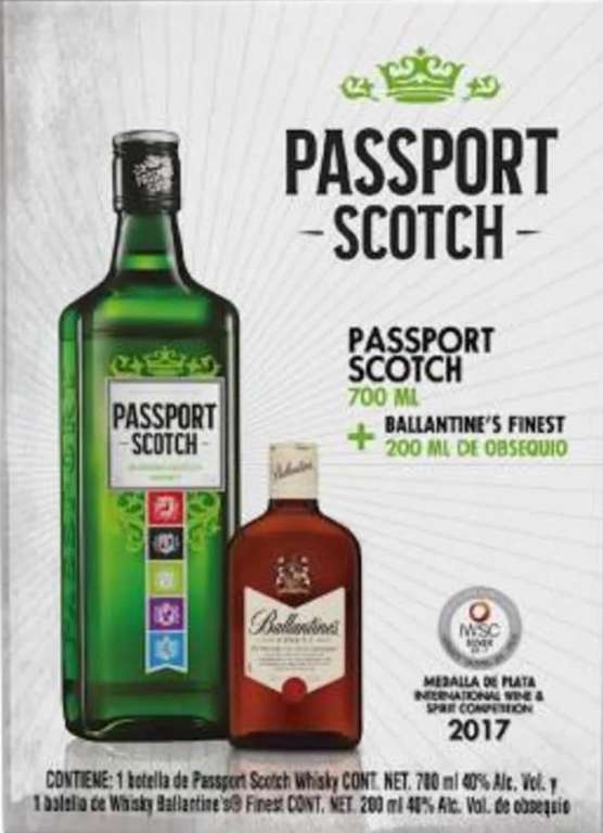 Walmart: Whisky Passport de 700 ml más Ballantines de 200 ml