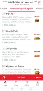 Sin delantal y Burger King 2 big king o whopper por $79